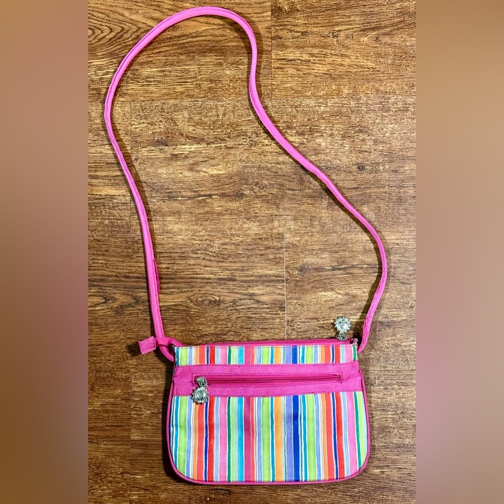 Small Sunny Hawaii Crossbody Bag with Front Zip Pouch EUC